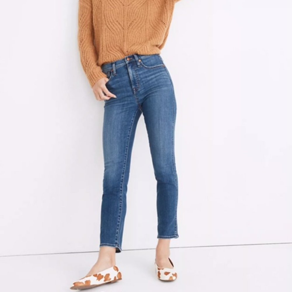 Madewell 29" TALL Stovepipe jeans in Leman Wash: Tencel Denim Edition